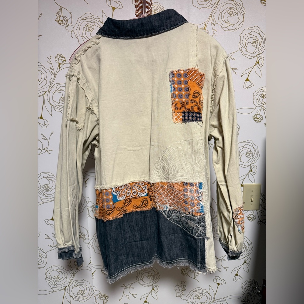 Pol Multicolor Patchwork Button Down Shirt - image 2